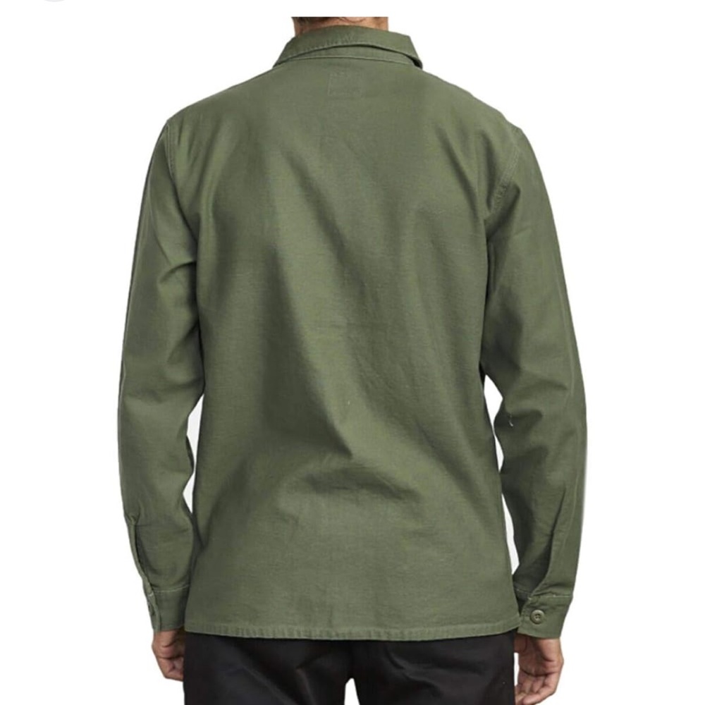 RVCA Men's Olive Green Long Sleeve Shirt Jacket XL EUC - Picture 2 of 7